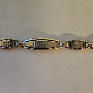 James Avery RETIRED Faith Hope Love Bracelet Sterling Silver